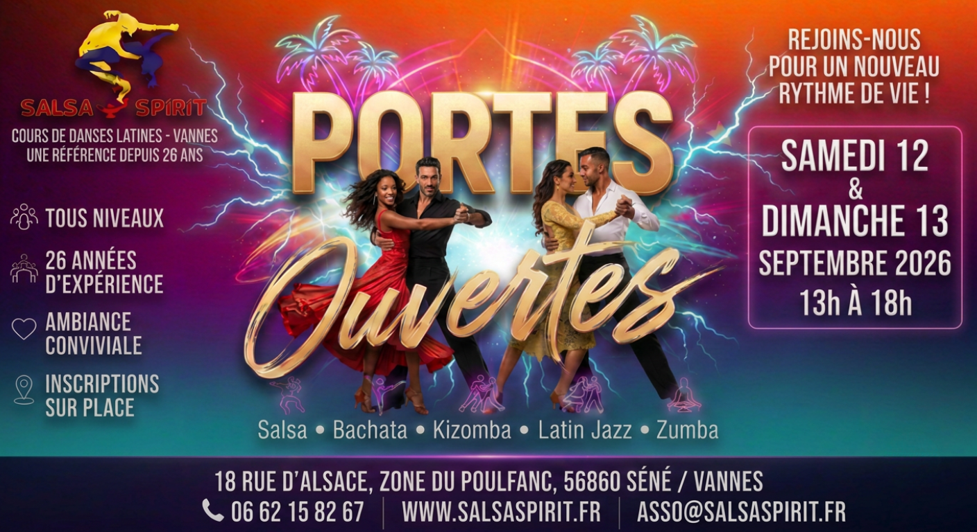 PORTES OUVERTES SALSA SPIRIT 13 et 14 septembre 2026 vannes